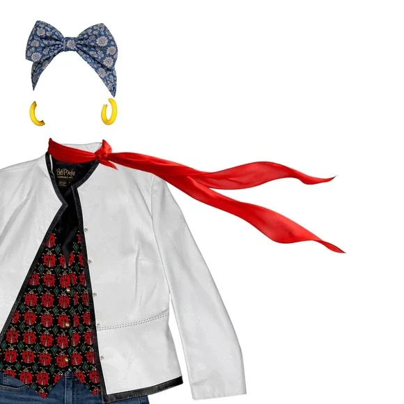 Bob Mackie Wearable Art Vintage Silk Ladybug Print Vest Black Red Gold Button M - Picture 7 of 7